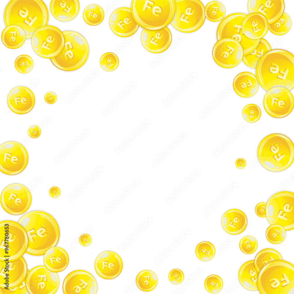 Ferritin round droplets scattered randomly. Ferritin round droplets scattered randomly.