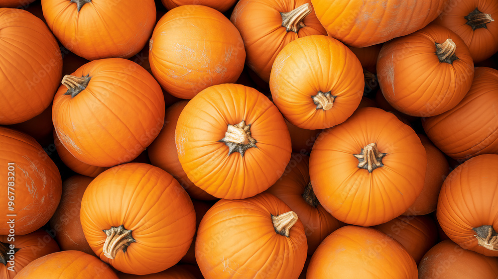 Top view of a lot of orange pumpkins ready for halloween. Top view of a lot of orange pumpkins ready for halloween.