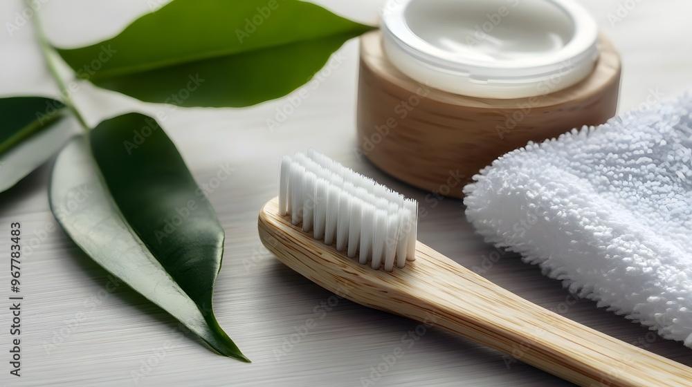 Close up photography of a plastic-free natural toothbrush Close up photography of a plastic-free natural toothbrush