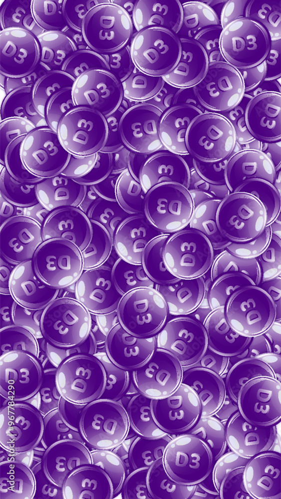 Vitamin D3 round capsules. Vitamin D3 round capsules.
