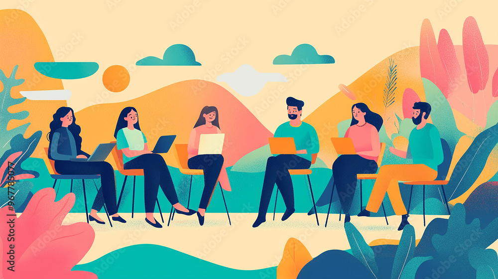 Communication is the key to unlocking the full potential of a successful team Illustration Flat design Communication is the key to unlocking the full potential of a successful team Illustration Flat design