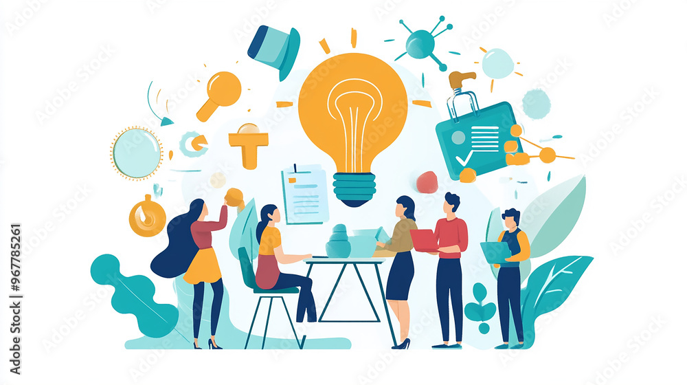 Empowering each team member to contribute their unique skills drives innovation and success Illustration Flat design Empowering each team member to contribute their unique skills drives innovation and success Illustration Flat design