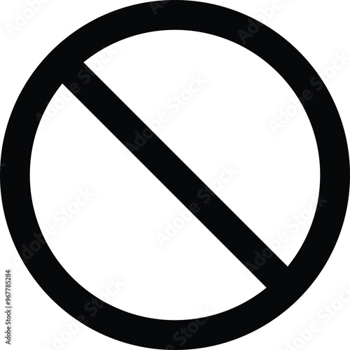 No allowed sign, ban sign in Black strip, Prohibiting sign, Black crossed circle, red crossed