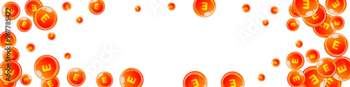Vitamin E round capsules scattered randomly.
