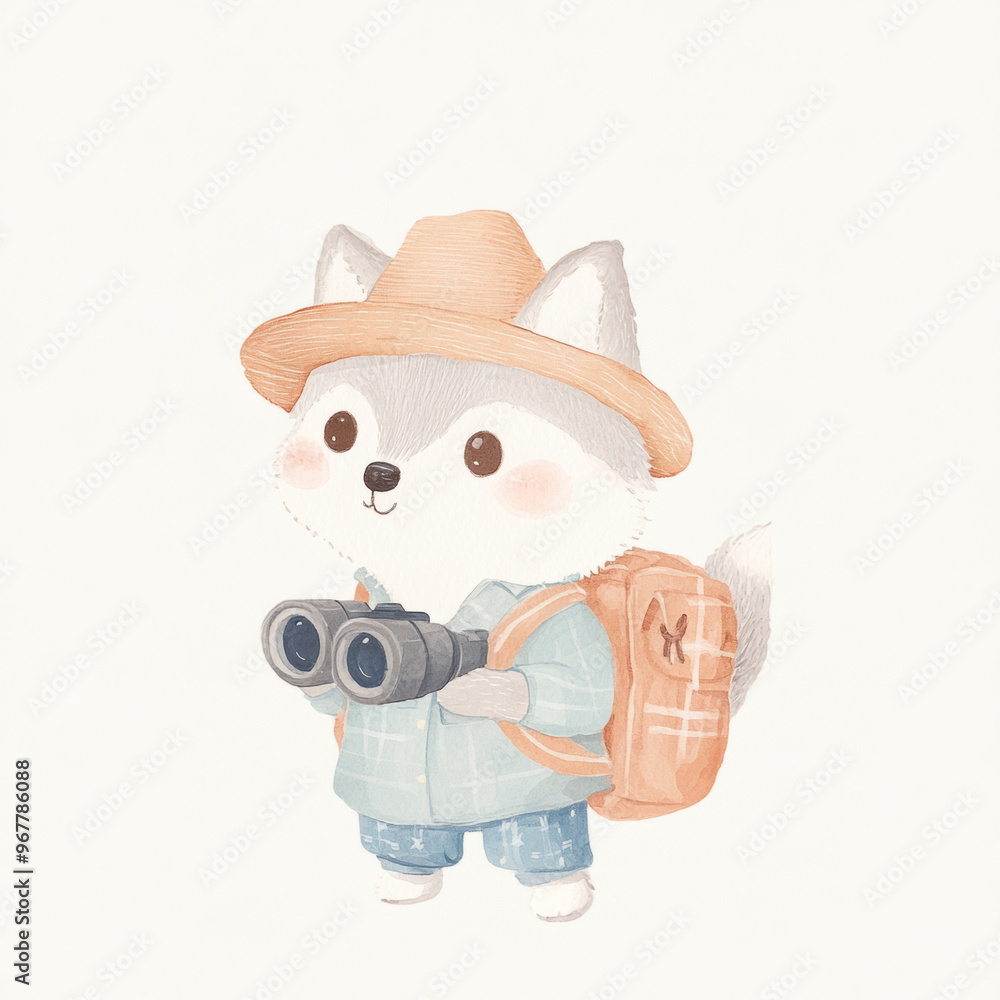 Fototapeta premium Cute Wolf Explorer.