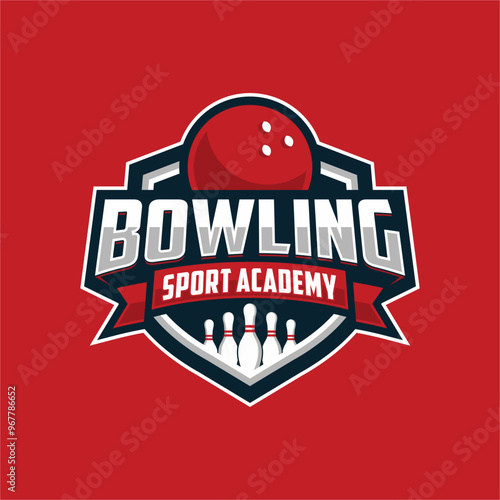 professional bowling tournament badge logo design