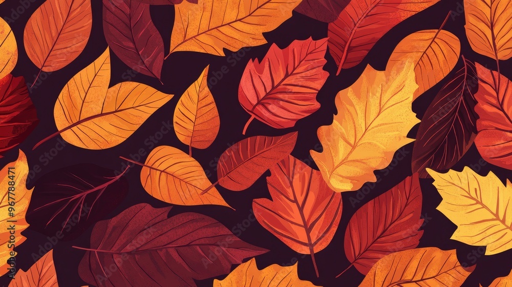 A seamless pattern with autumn leaves in warm, earthy colors, ideal for seasonal designs and fall-themed projects A seamless pattern with autumn leaves in warm, earthy colors, ideal for seasonal designs and fall-themed projects