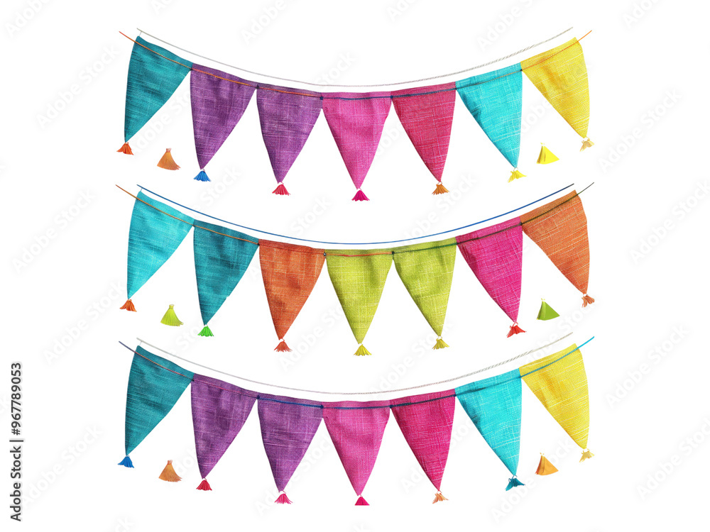 Obraz premium Set of colorful party flags. PNG