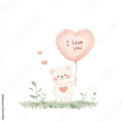 Teddy Bear Love Balloon.