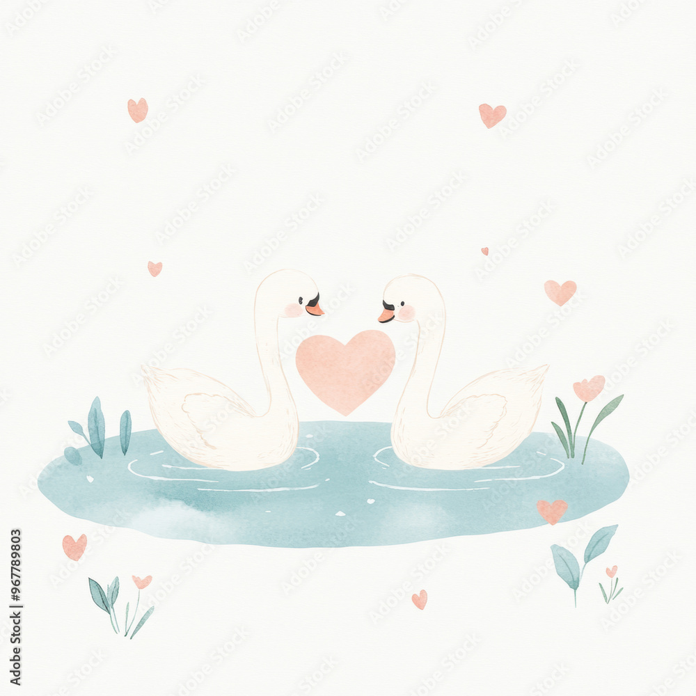 Swans in Love. Swans in Love.