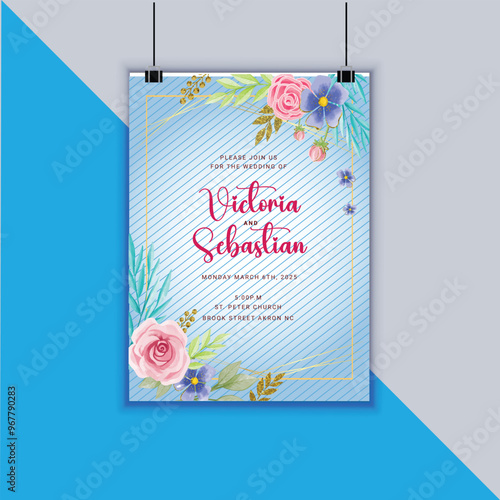 invitation  birthday  wedding  baby shower  party ,<greeting card and water color