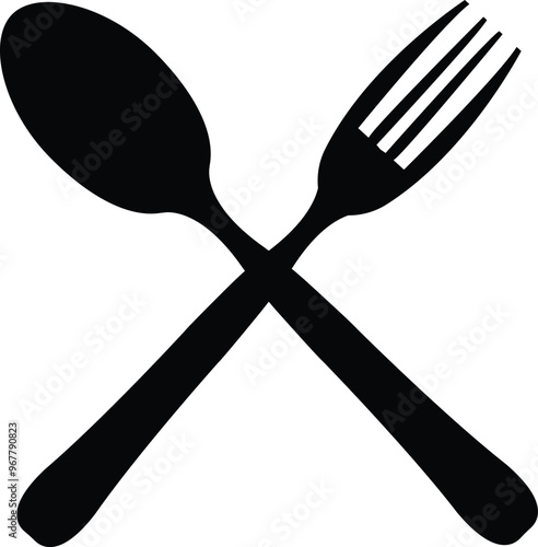 Restaurant Spoon icon, Restaurant sign, Hotel symbol, fork spoon, spoon set, cross spoon