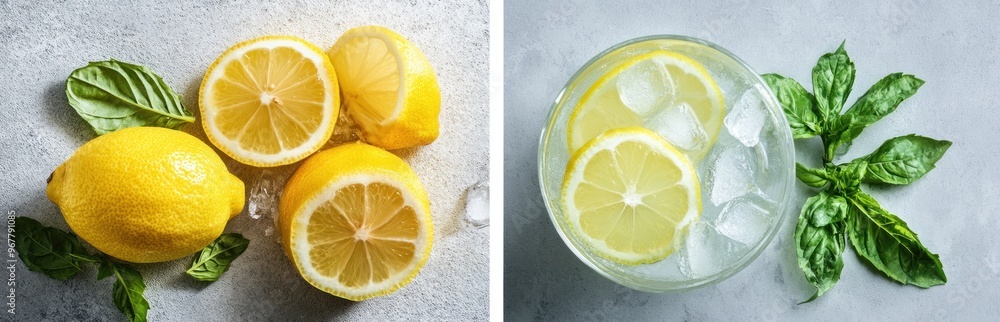 Lemonade Ingredients: Lemons and Basil Lemonade Ingredients: Lemons and Basil