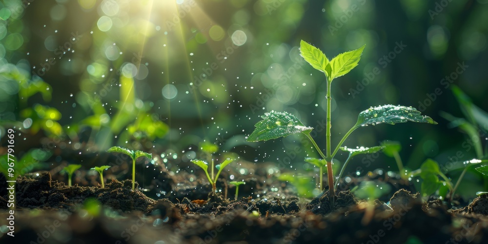New Growth, Hopeful Beginnings: A single sprout emerges from the fertile earth, bathed in warm sunlight, symbolizing resilience, optimism, and the promise of a brighter future. New Growth, Hopeful Beginnings: A single sprout emerges from the fertile earth, bathed in warm sunlight, symbolizing resilience, optimism, and the promise of a brighter future.