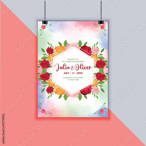 invitation  birthday  wedding  baby shower  party ,<greeting card and water color
