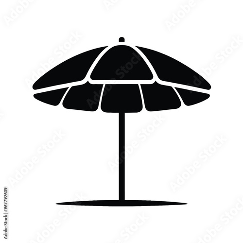 Large Pool Umbrella Silhouette