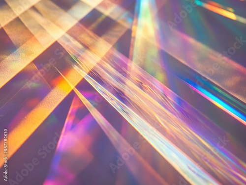 Light Rays Passing Through Prisms Creating Spectrum Patterns photo