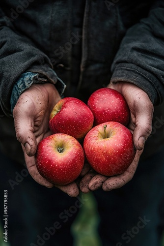 Wallpaper Mural close-up of apples in hands. Selective focus Torontodigital.ca