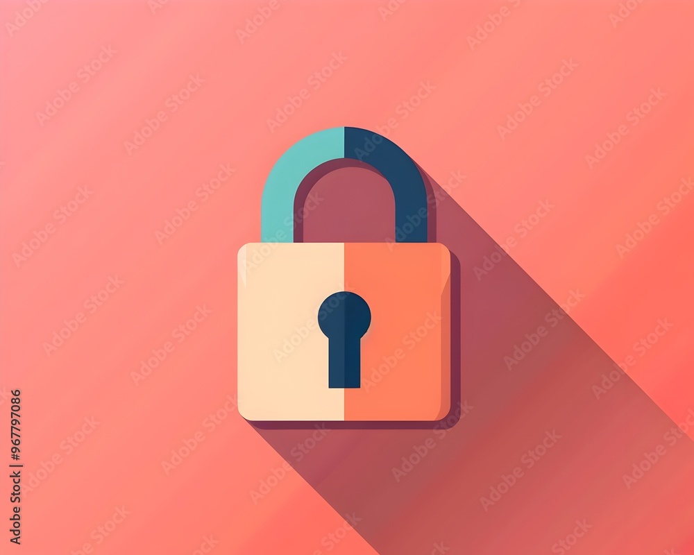 Minimalist Padlock Icon Representing Modern Security and Efficiency