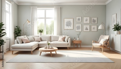 Photo interior modern design room 3d illustration;