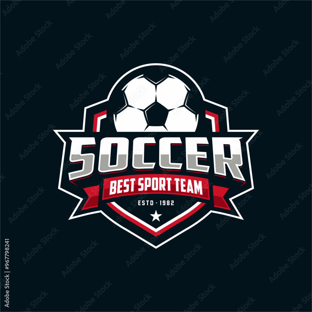 Football club logo. Football club emblem, design template on dark background Football club logo. Football club emblem, design template on dark background