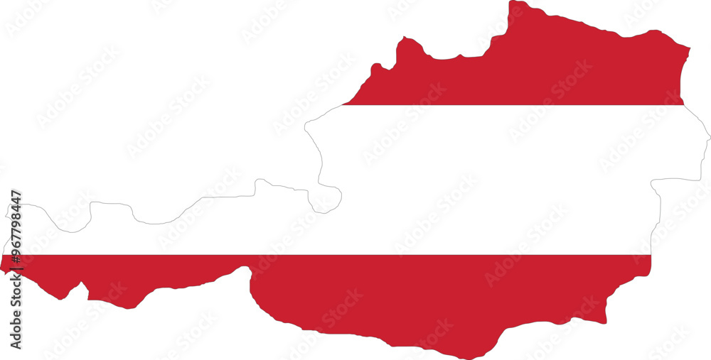 Austria Flag in Map, Austria Map with Flag, Map of Austria, Map with Flag, Nation Flag Austria