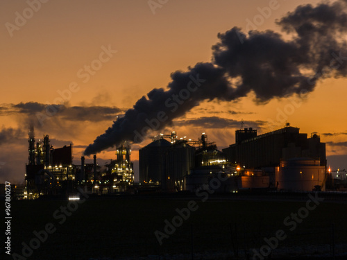 Polish producer of bioethanol and ethanol produced from corn grain. The production plant is located near Nysa in Poland. Methanol and ethanol plant.. View of methanol and ethanol factory.