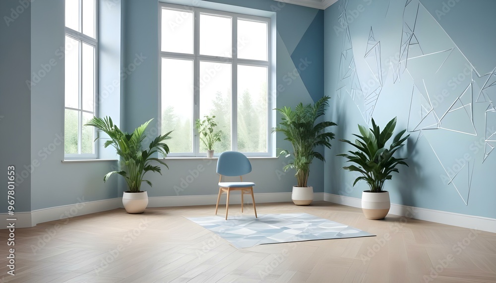 Fototapeta premium Photo interior modern design room 3d illustration;