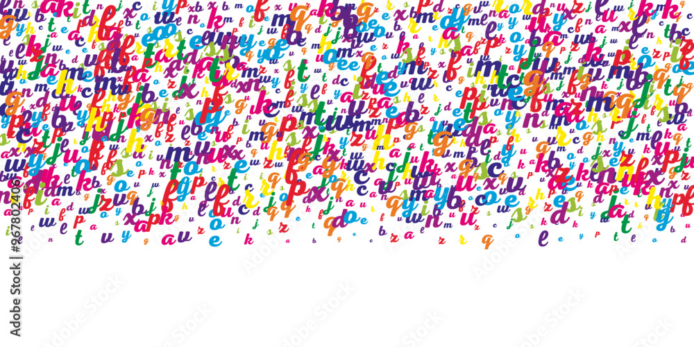 Scattered letters of latin alphabet. Colorful Scattered letters of latin alphabet. Colorful
