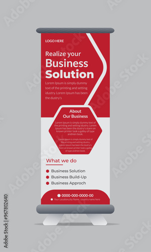 modern roll up banner design for company business advertisement.