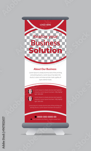 modern roll up banner design for company business advertisement.