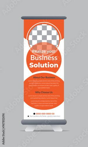 corporate roll up banner design template for marketing.