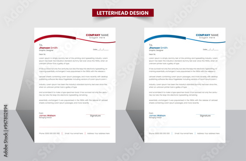 Professional company letterhead template, creating a professional appearance with basic letterhead.
