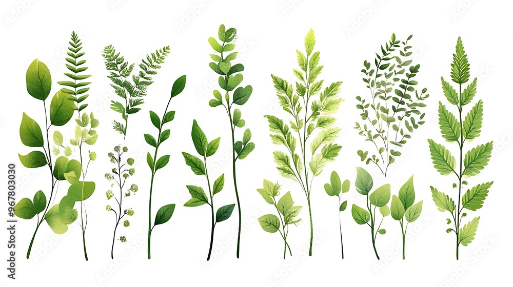 Green Lush Foliage Illustration Green Lush Foliage Illustration