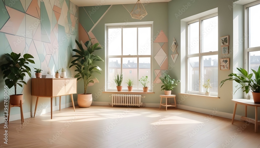 Photo interior modern design room 3d illustration; Photo interior modern design room 3d illustration;