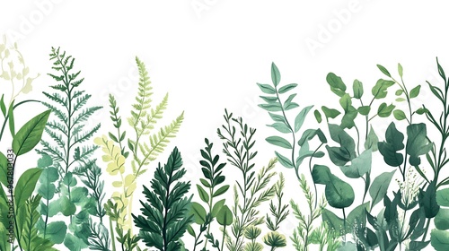 Wallpaper Mural Green Lush Foliage Illustration Torontodigital.ca