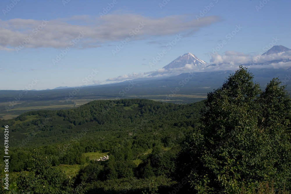 Fototapeta premium Russia Kamchatka landscape on a summer cloudy day