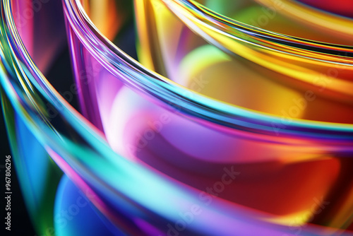 Abstract rainbow background design, 3d rendering photo