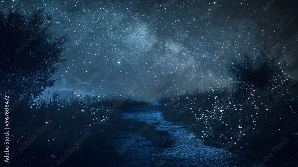 Beautiful view of Night Sky Path Beautiful view of Night Sky Path