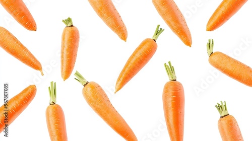 Wallpaper Mural Whole carrots falling from above, fresh and crunchy, isolated on a white background Torontodigital.ca