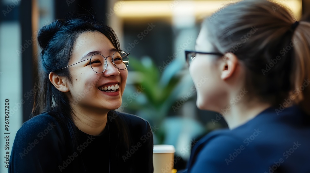 Diverse Coworkers Sharing a Laugh During Meeting Break Diverse Coworkers Sharing a Laugh During Meeting Break