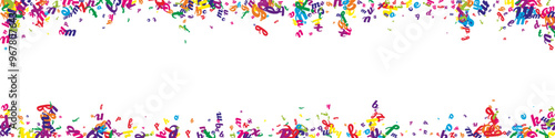Flying latin letters. Colorful childish scattered