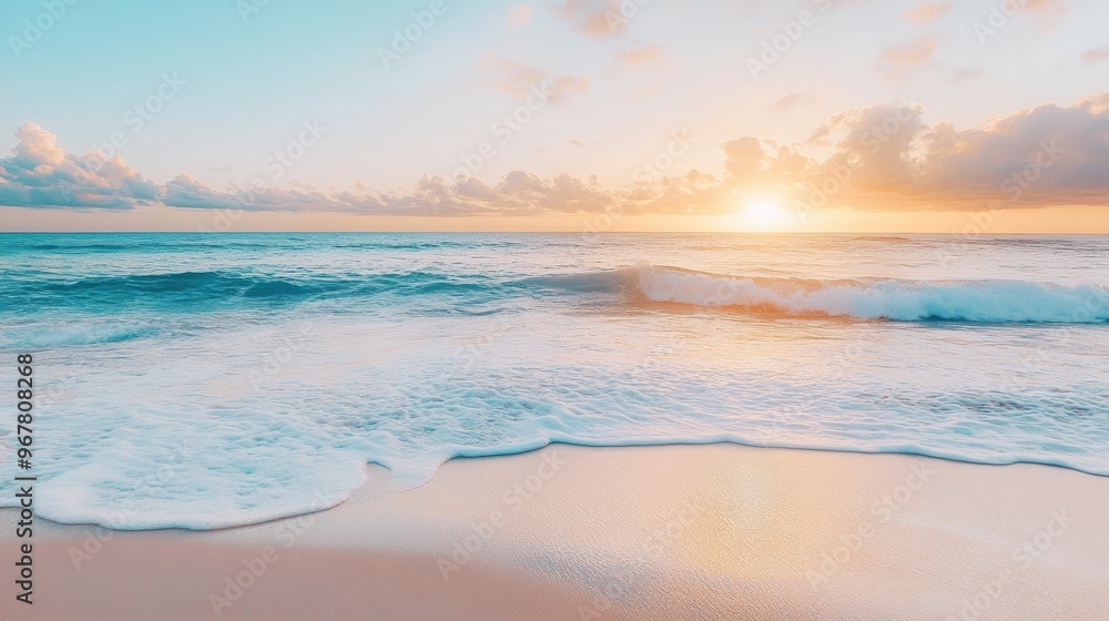 Tranquil Sunrise Inspiring Quote on Beach Serenity Tranquil Sunrise Inspiring Quote on Beach Serenity