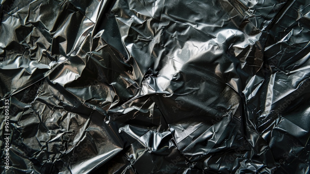 Shiny aluminum foil texture against a grey background. Shiny aluminum foil texture against a grey background.