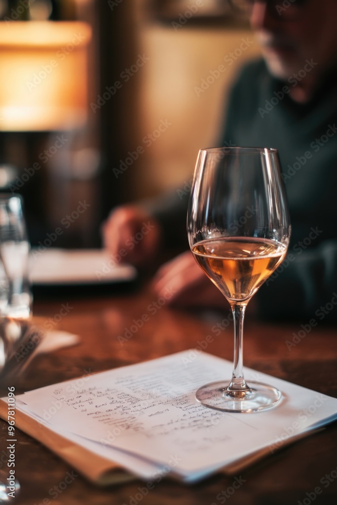 Person enjoying a drink at a bar Person enjoying a drink at a bar