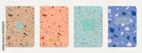 Notepad cover design. Terrazzo abstract
