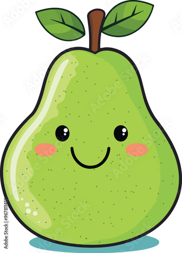 Vector illustration of a cute pear, ideal for food and healthy eating designs