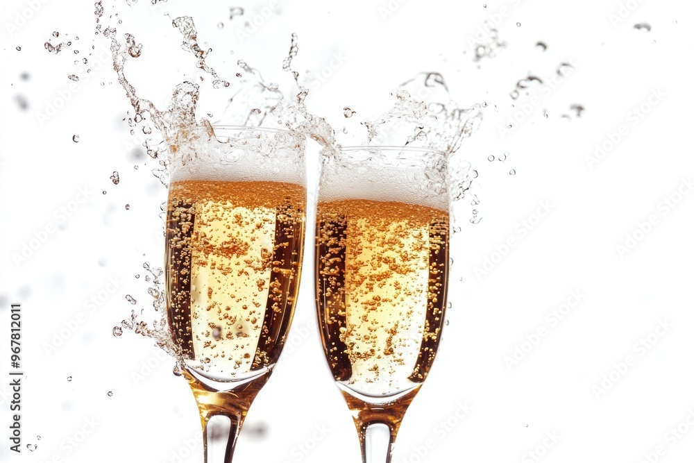 Champagne celebration with bubbles Champagne celebration with bubbles