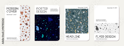 Brochure cover design. Terrazzo abstract