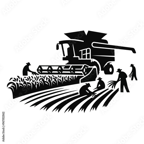  Silhouette of a Harvest Scene